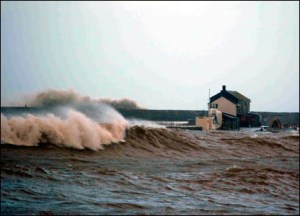 High seas at Lyme Regis