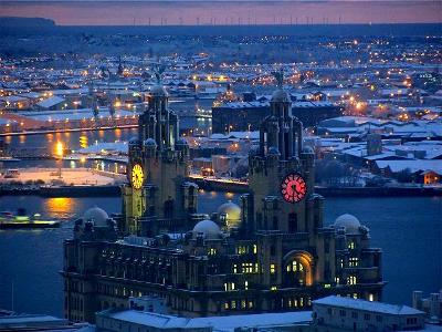 Liverpool under snow