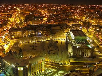 Liverpool under snow