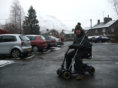 Ross in the snow in the Lakes