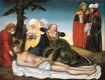 Lamentation over dead Christ by Lucas Cranach