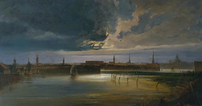 Peder Balke - Moonlit View of Stockholm