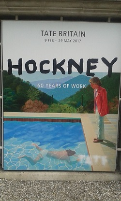 Poster for David Hockney exhibition at Tate Britain