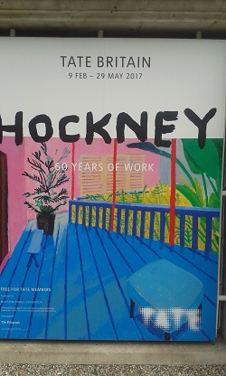 Poster for David Hockney exhibition at Tate Britain