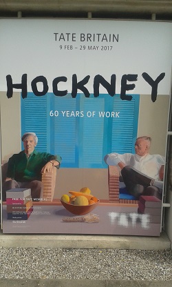 Poster for David Hockney exhibition at Tate Britain