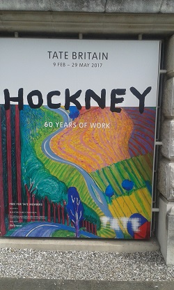 Poster for David Hockney exhibition at Tate Britain