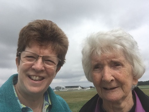 Linda and Mum at Epsom Race Course