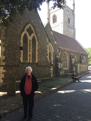 Mum outside church