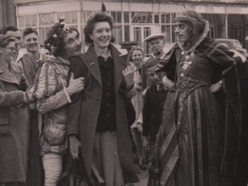 Grace in 1944 in Rhyl with some strolling players