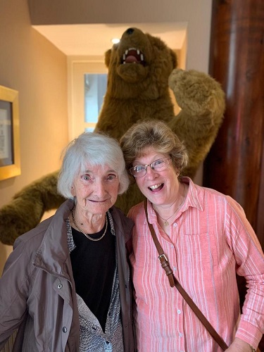 Linda, mum and a stuffed bear