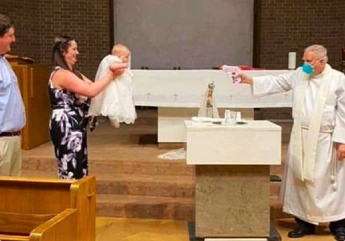 Baptism with a water pistol