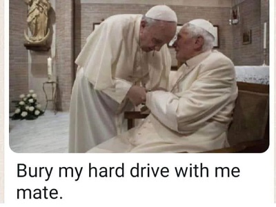 Ratzinger requests be he buried with his hard drive