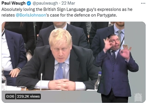 Signer interprets Mr Johnson's defence