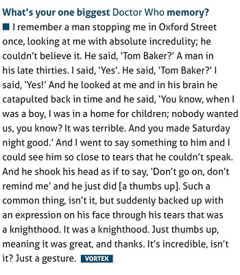 Tom Baker reminisces