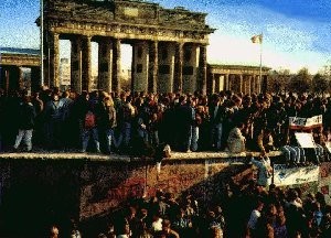 Berlin Wall being torn down