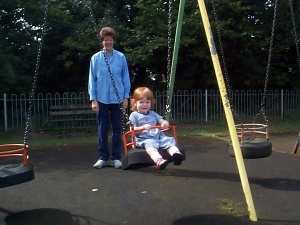 Mary on the swings