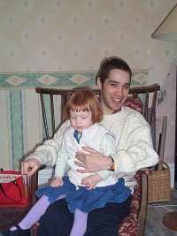 Mary and Ross in her great grandma's rocking chair