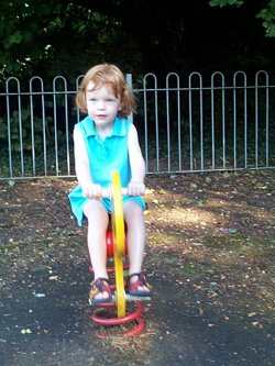 Mary at the swings