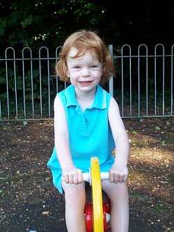 Mary at the swings